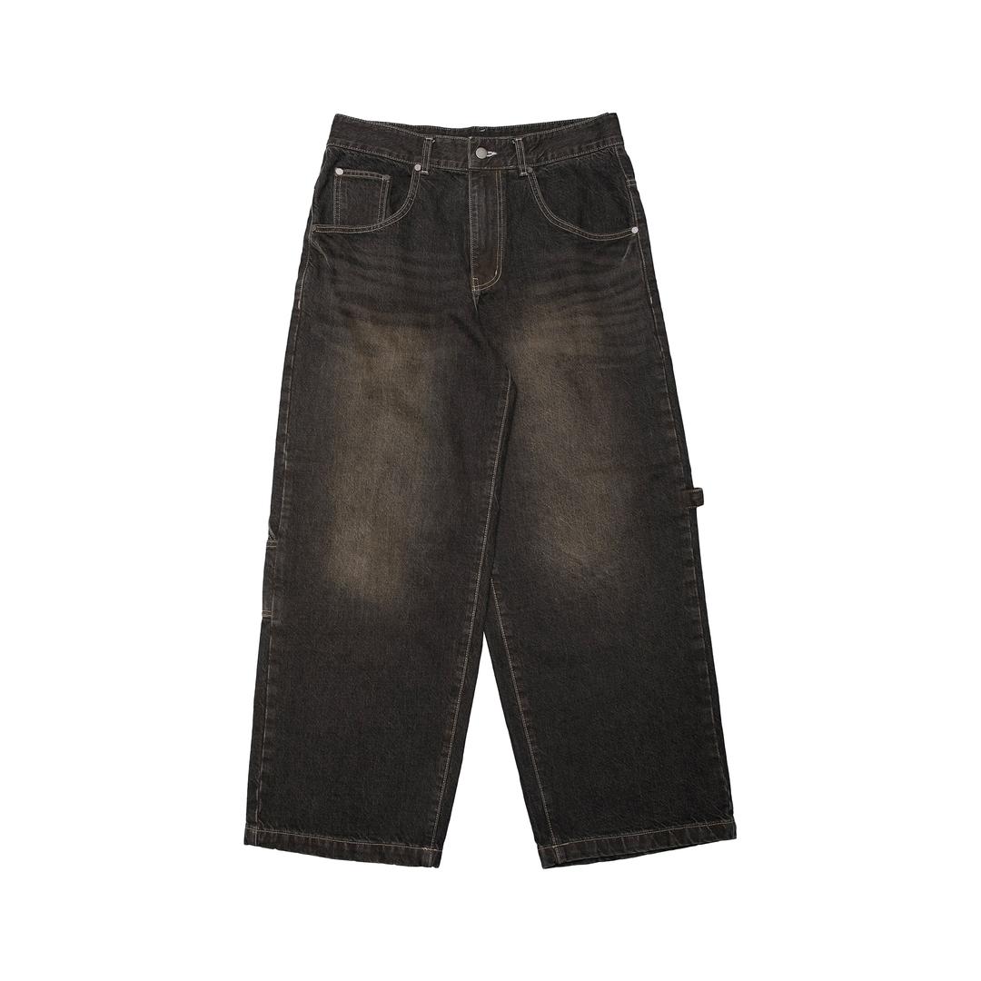WASHED DENIM PANTS [BLACK]