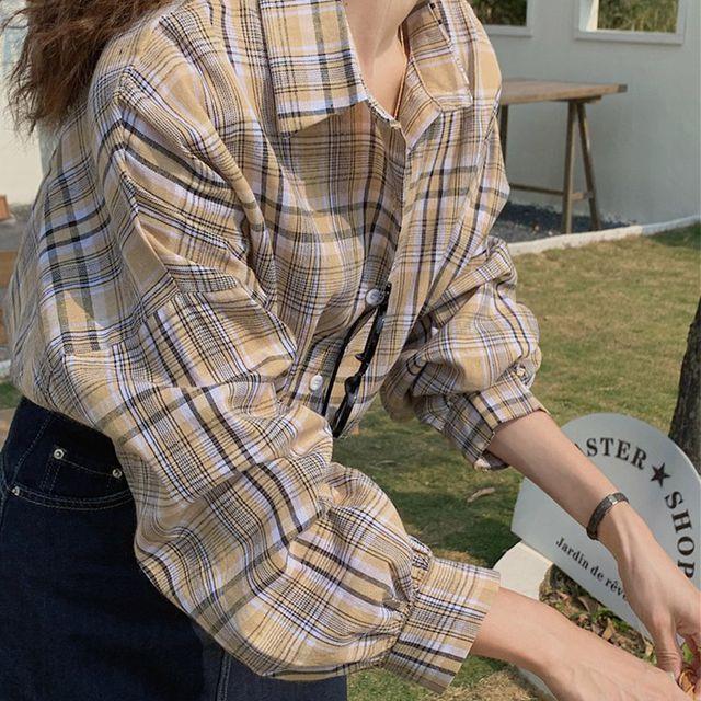 타르크 체크 박시 셔츠