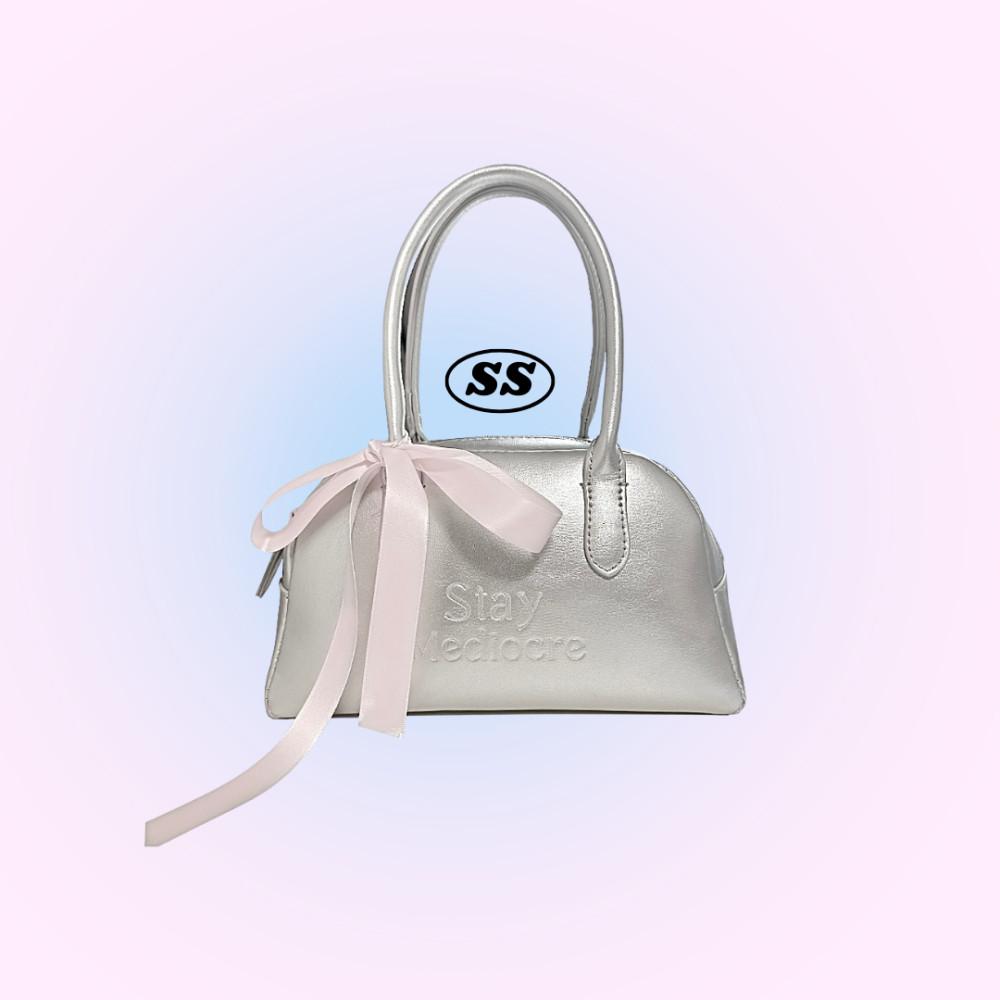 수심 Silver Ribbon Bag 실버 리본 토트백 가방 힙한 러블리 키치 데일리 백