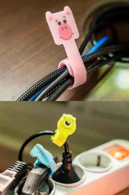 (정품) '디즈니 / 픽사\' 캐릭터 슬림 케이블 타이 세트 / 4P