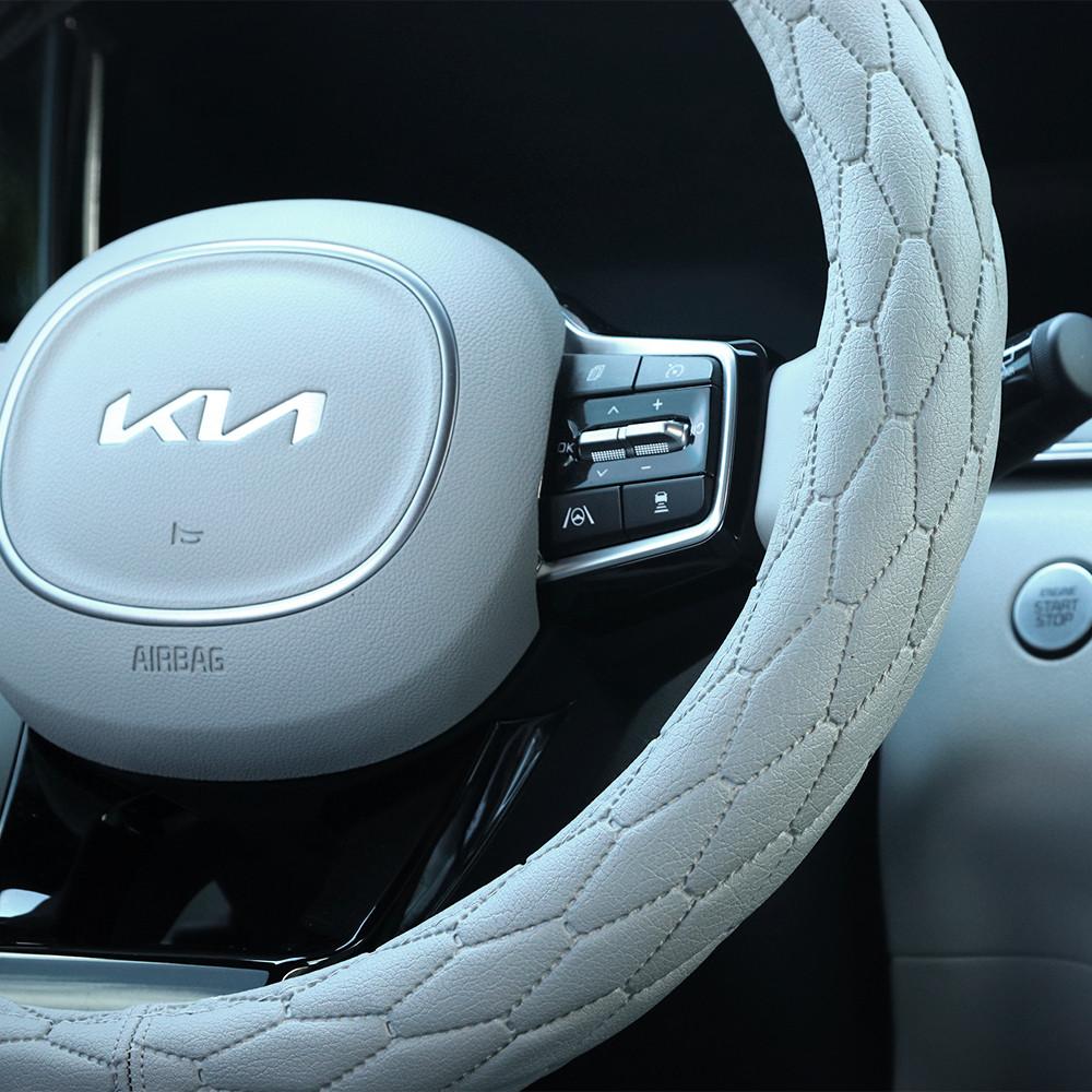 루젠 자동차 핸들커버 더엣지 가죽 원형