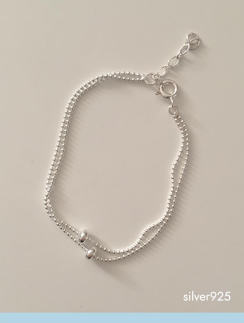twin ball bracelet (silver925)