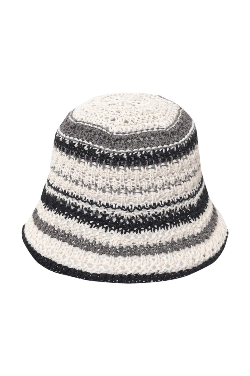 Multicolor Striped Bucket Hat (Black)