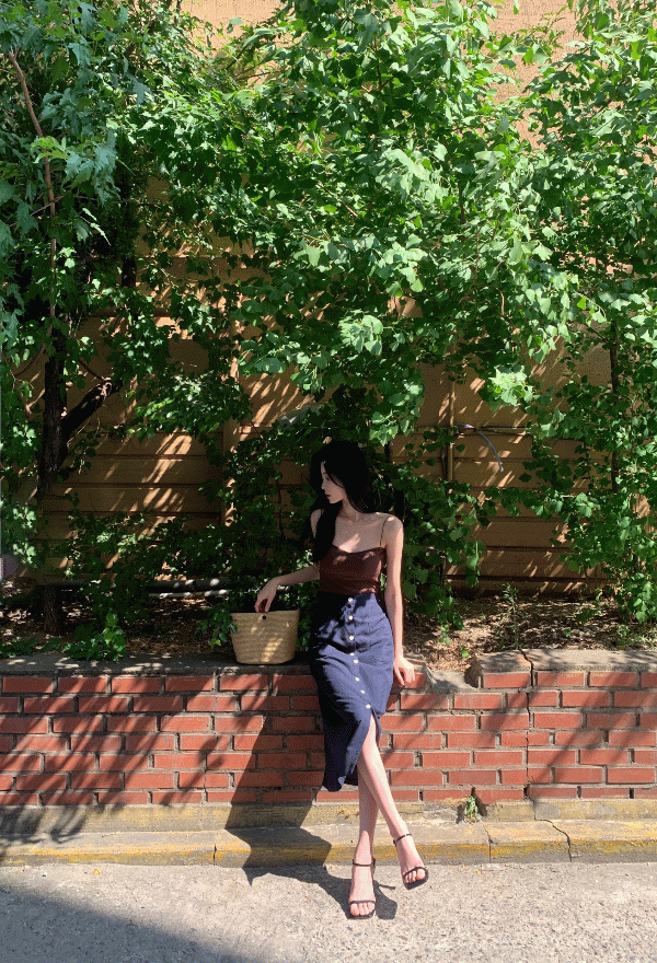 미우 포켓 버튼 롱 sk