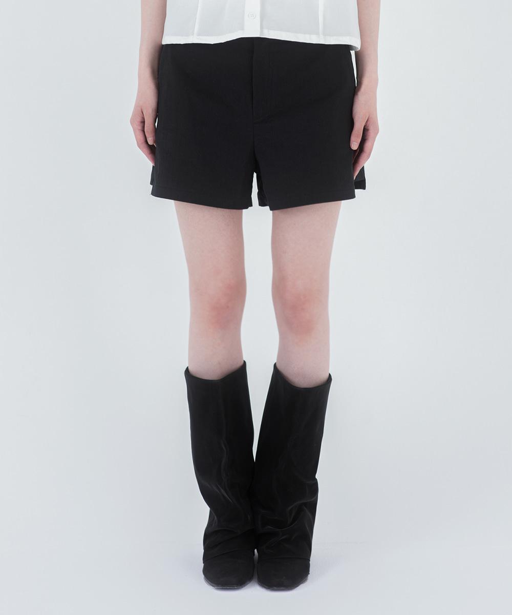 [4/10 drop]Slit short pants BLACK