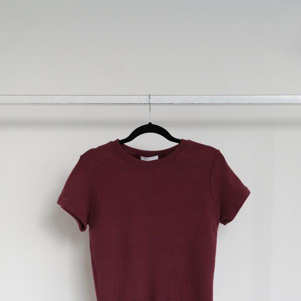 Peach Fleece Lined T-shirt (Burgundy)