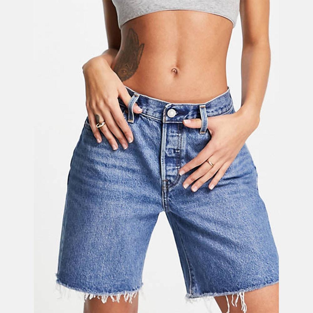 리바이스 501 90s 데님쇼츠 청반바지 미드워시블루