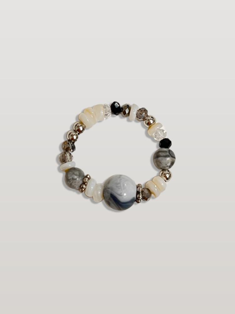 [배드미미]Planet ring-Full moon | 플래닛링-풀문 |  우주 자개 원석 비즈반지