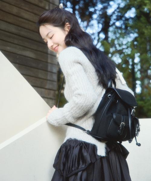 키핀 백팩 스웨이드 블랙