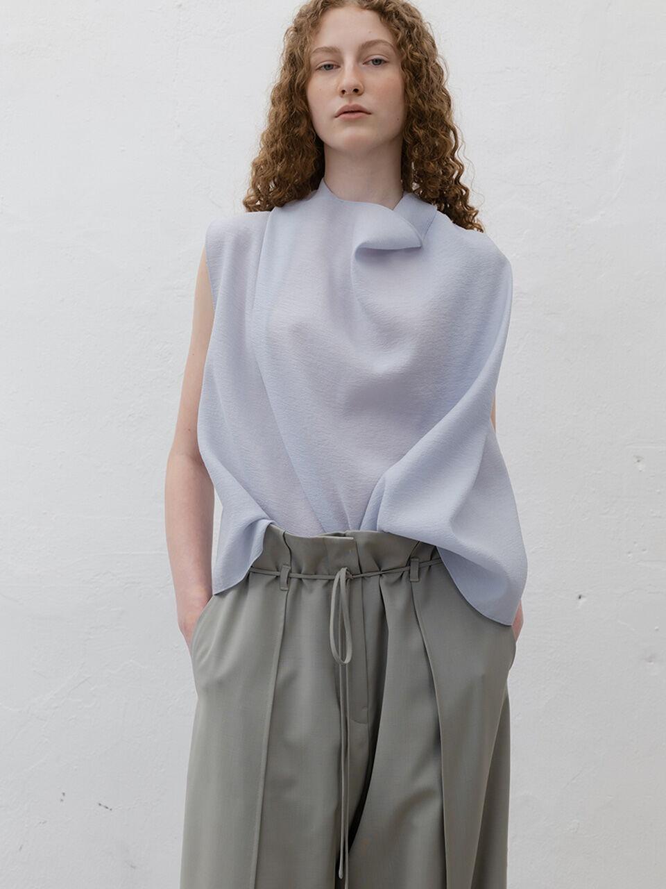 ONE SHAWL SLEEVE TOP [BLUE]