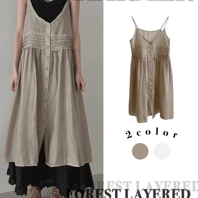[2color]포레스트 레이어드 롱 원피스
