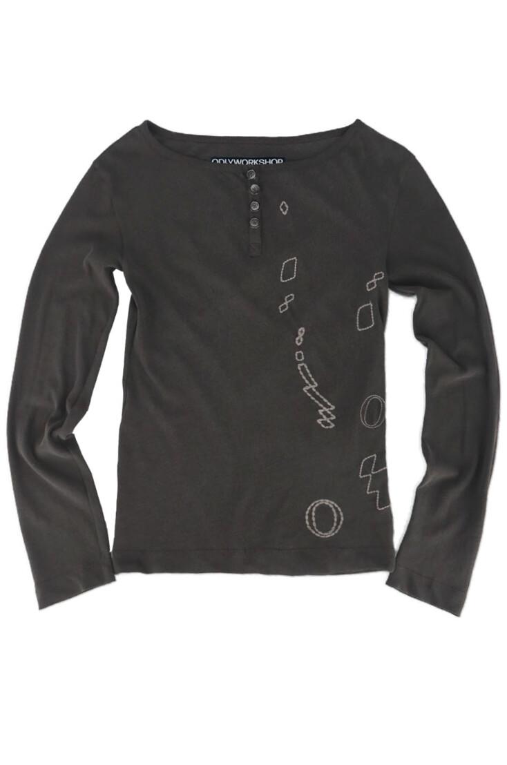 Collapse Stitch Henley Tee
