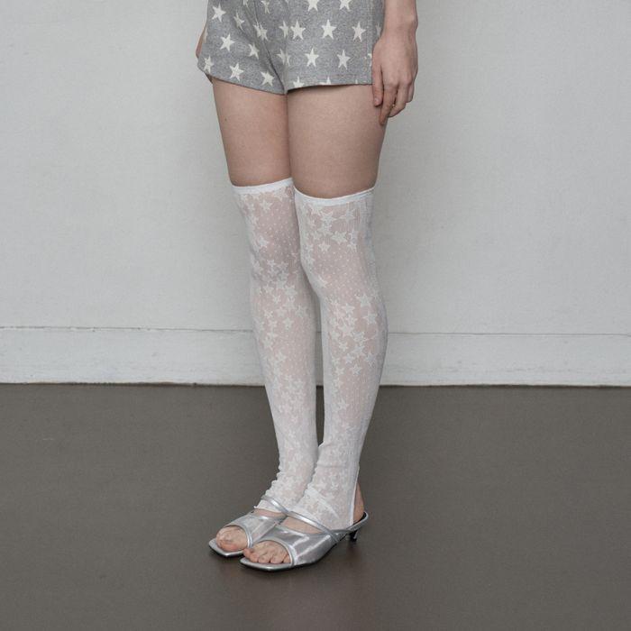 STAR HIGH SOCKS / WHITE
