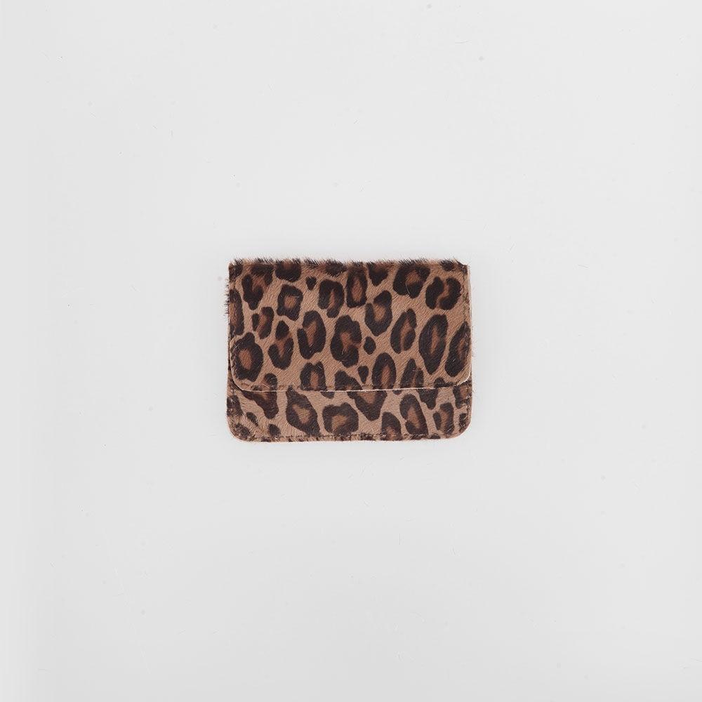 fur card wallet - leopard