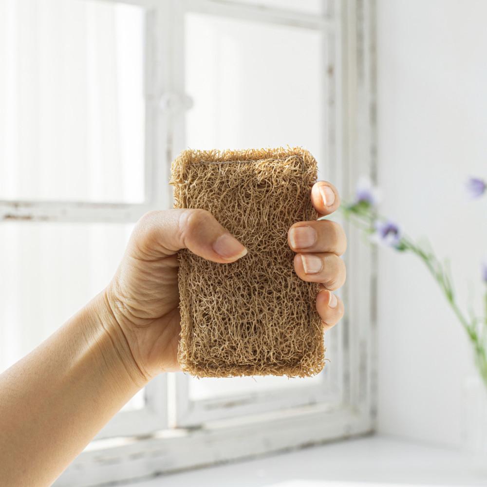 천연 사각 수세미 기본형 7x11cm 루파 제로웨이스트 주방 설거지 식물