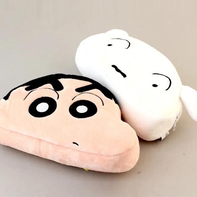 짱구 봉제 얼굴 파우치/흰둥이 짱구는 못말려 캐릭터 귀여운 대용량 펜케이스 필통 다용도 수납 파우치