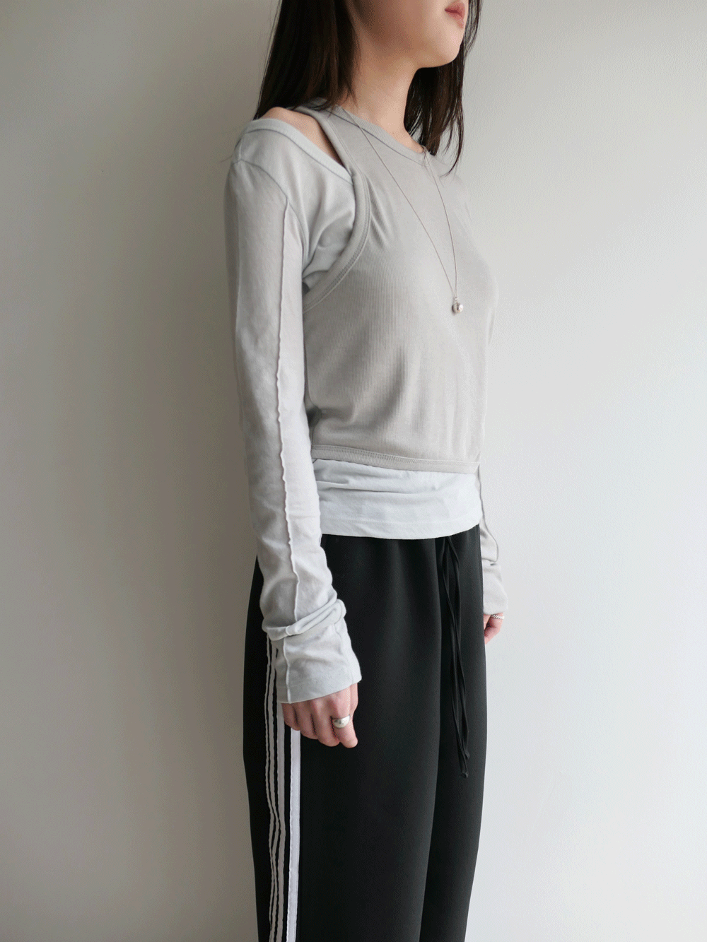 슬릿 레이어드 티 (3c)