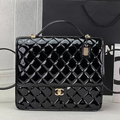 [당일배송] 샤넬 스쿨 메모리 백팩 페이턴트 블랙 풀박스구성