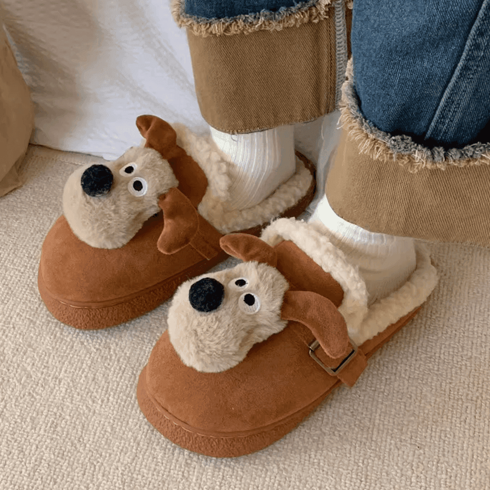 New 그로밋 양털 스웨이드 버클 슬리퍼 3color