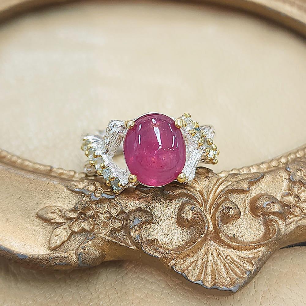 [RUR0077] 실버 영롱 젤리 루비 원석반지 925