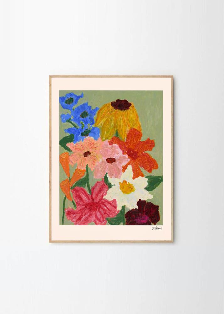 더포스터클럽 Flowers on Sage Green, CARLA LLANOS