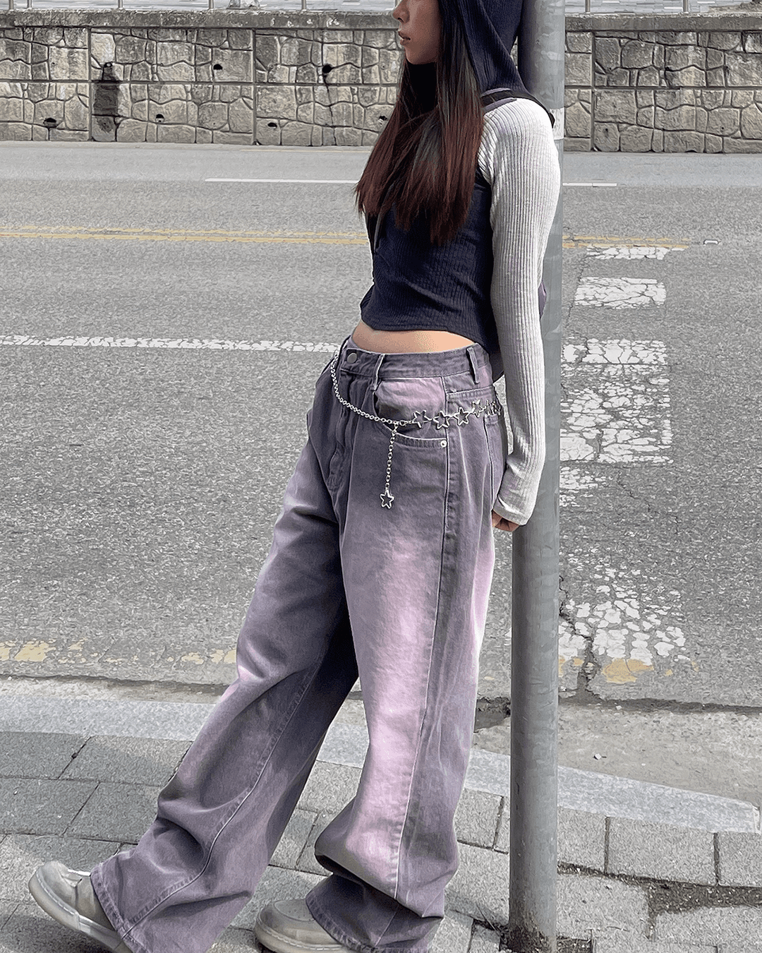 [6사이즈/퍼플] 미드나잇 와이드