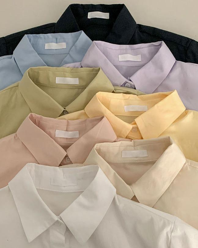 [당일출고][8color/기획]파스텔 크롭 데일리 반팔셔츠