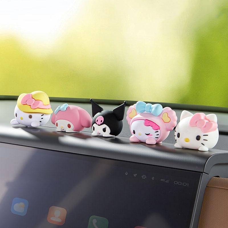 헬로키티 모니터 자동차 대시보드 장식 피규어 5종 세트