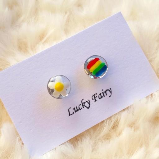 레진한방울 플라워레인보우 피어싱