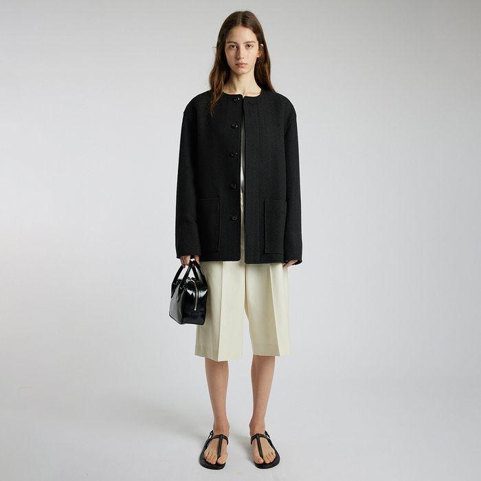 [4th] Ariel tweed jacket_black