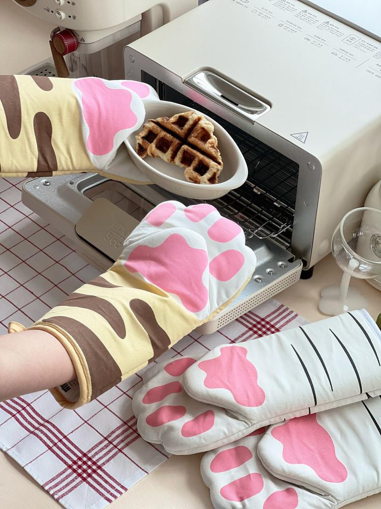 냥발 오븐장갑 고양이 패브릭장갑 냄비 전자렌지 주방장갑