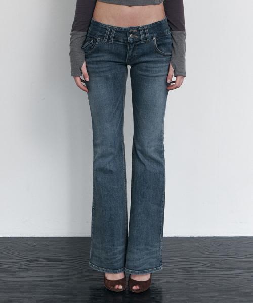 Tommie Button Boots-Cut Denim (Vintage Blue)