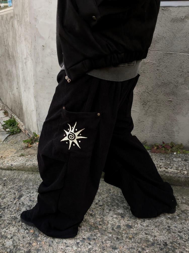 코듀로이 리벳 프레임 패치 팬츠4C