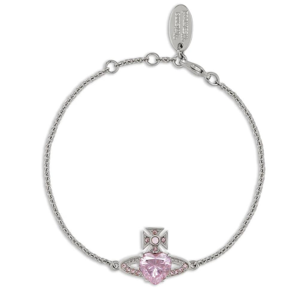 비비안웨스트우드 아리엘라 하트 팔찌 핑크 실버