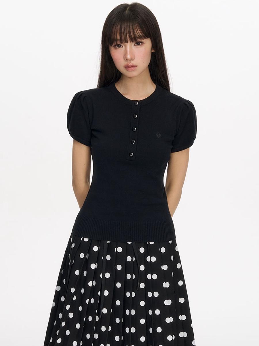 NECY STUDIO Love Lock Henry Puff Top