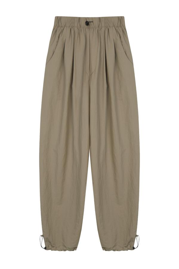 나일론 와이드 팬츠 베이지
