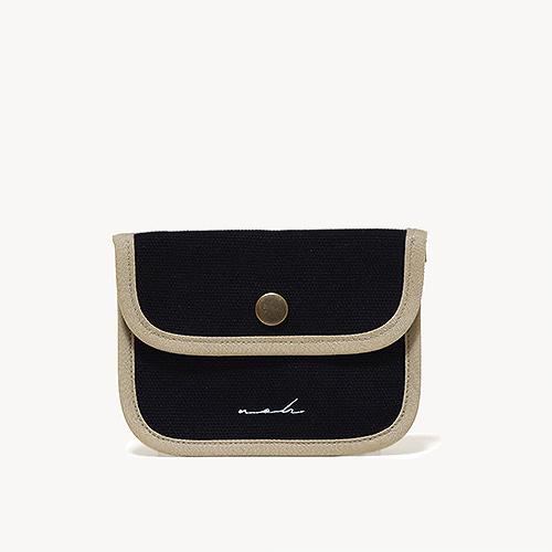 [solid] Signature mini wallet - black