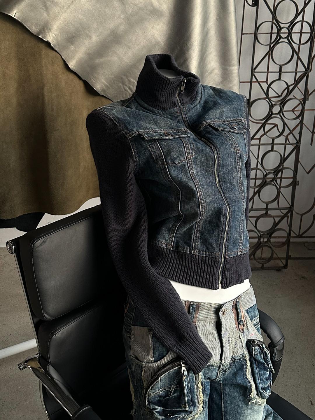 Denim X Knit Zip Jacket 0485 W