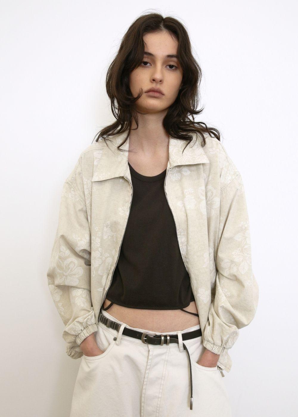 COTTON FLORAL WINDBREAKER JACKET