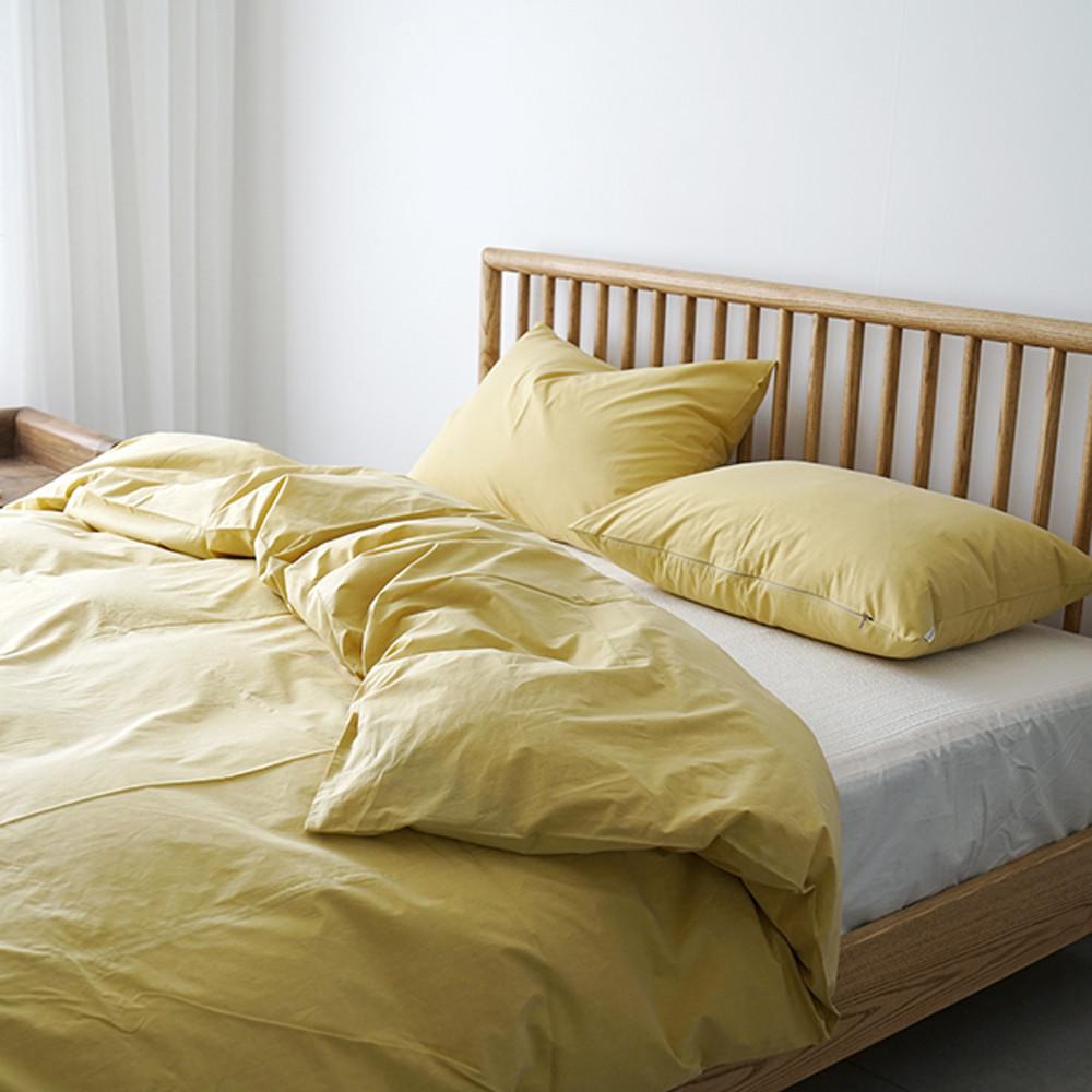 오가니크라프트 60수 피그먼트 고밀도면 호텔이불커버 크림옐로우 노란색이불