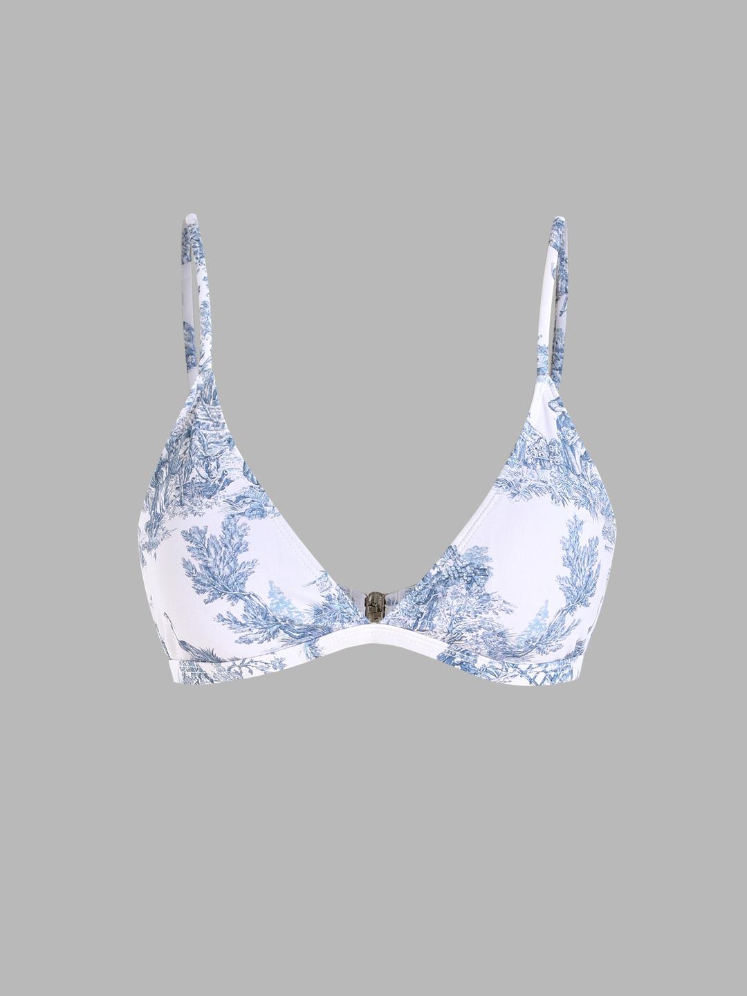 Toile de Jouy Triangle Bikini Top