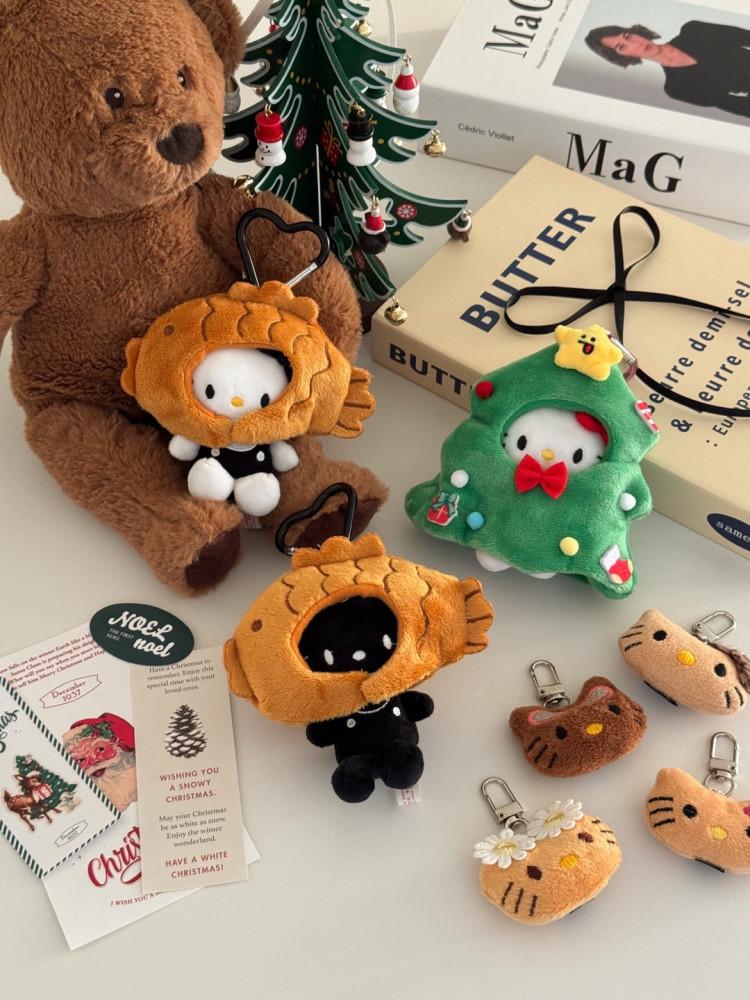 하트고리 겨울 크리스마스 트리 &붕어빵 키티키링(키티선택가능) 키홀더 가방꾸미기 백참 소품