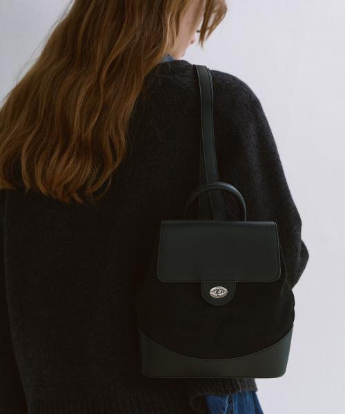 셀리 스웨이드 백팩 - 블랙