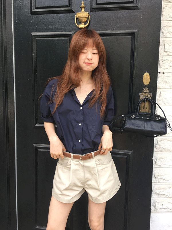 cotton roll-up shirt