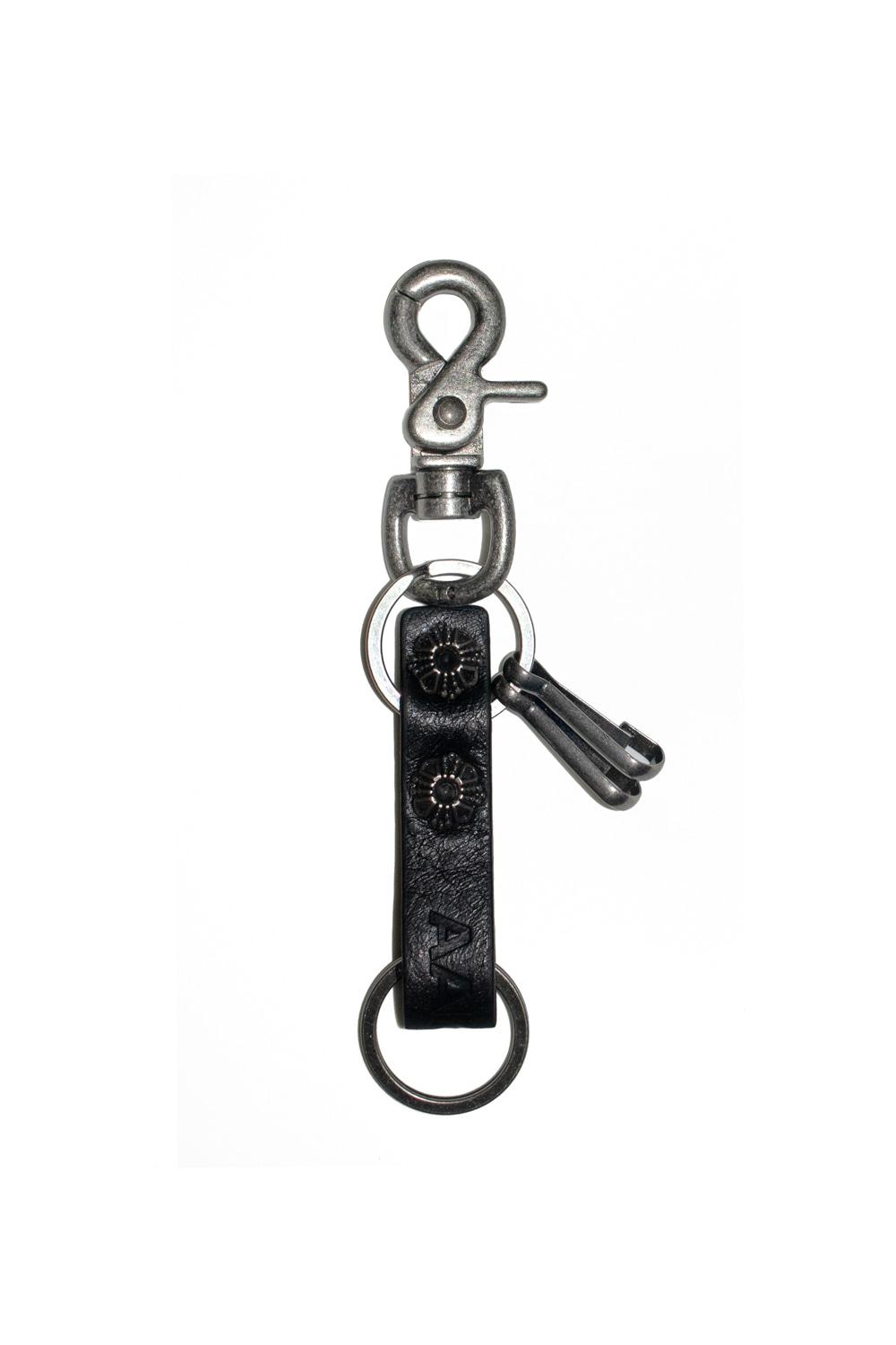 Studded Leather Keyring (Square)