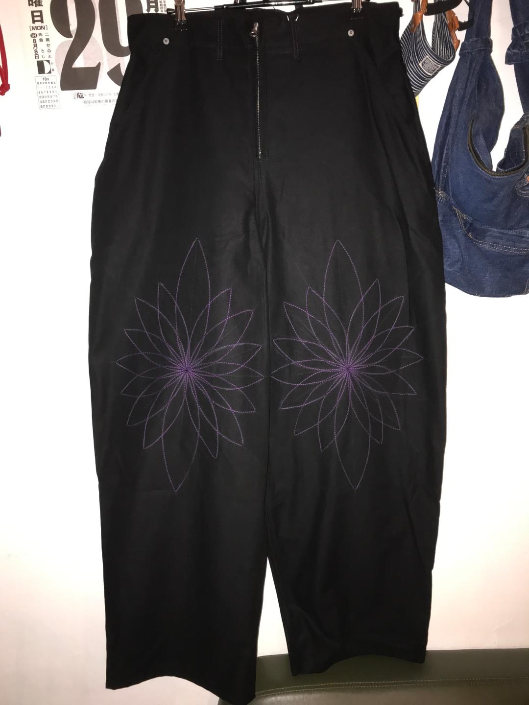 Wildflower Stitch Pants _ Black & Purple