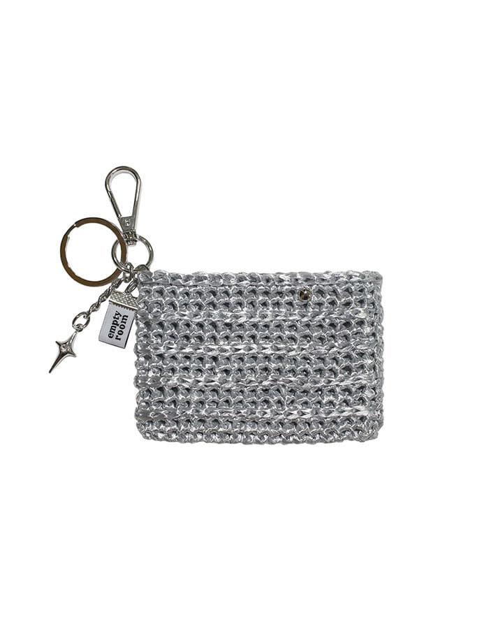 empty room) button card wallet (silver)
