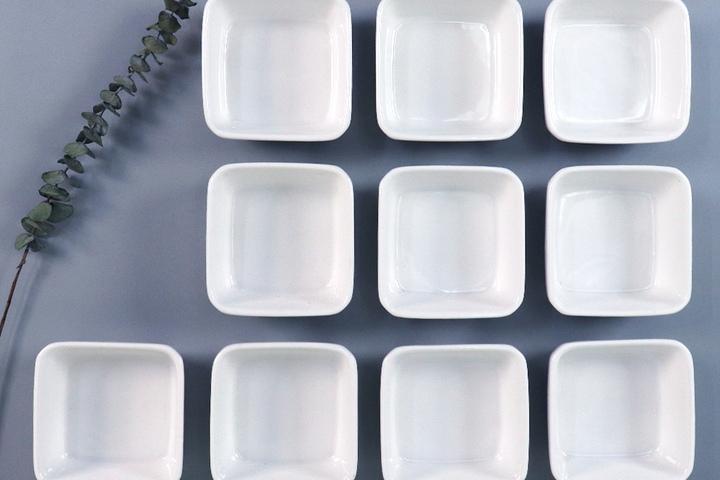 도자기 초장기 간장 소스볼 종지 그릇 사각 1구