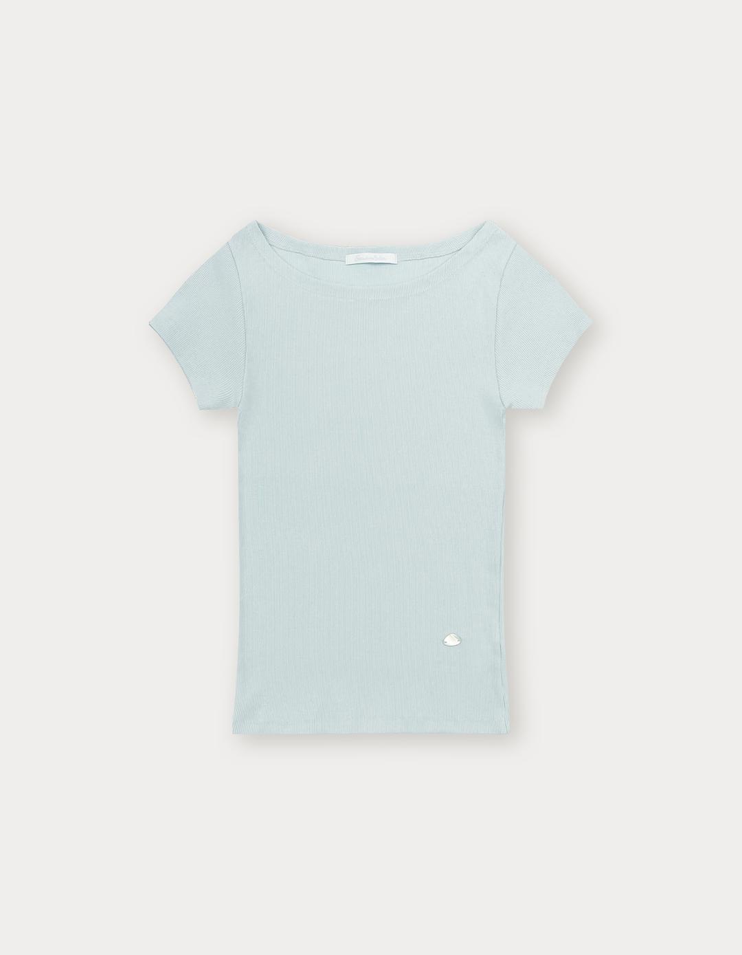 9th / Boat Neck Pendant Top - Light Blue