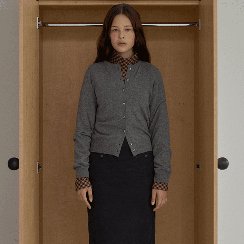 [RANDOMNOISE] [유튜버 PICK] Merino Wool Blended Cardigan(Gray)